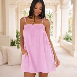 Show Me Your MuMu Angel Mini Dress Pink Womens M Swim Cover Up NEW